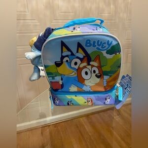 Bluey Lunch Box  & Key Chain Bluey Bingo Party Time Dual  Insulated Lunch Bag